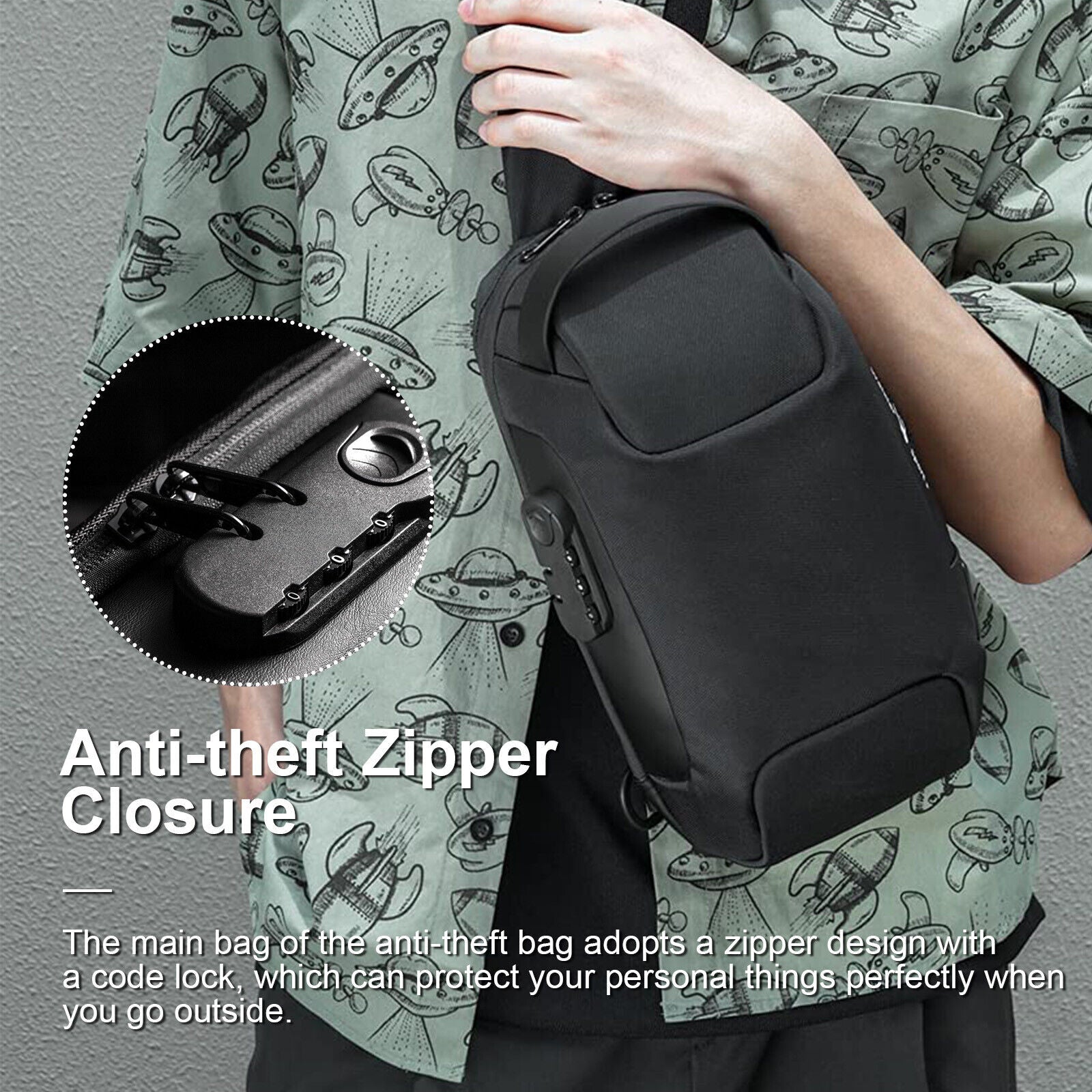 Minimalist Crossbody Sling Bag - Waterproof Chest Pack for Travel & Everyday
